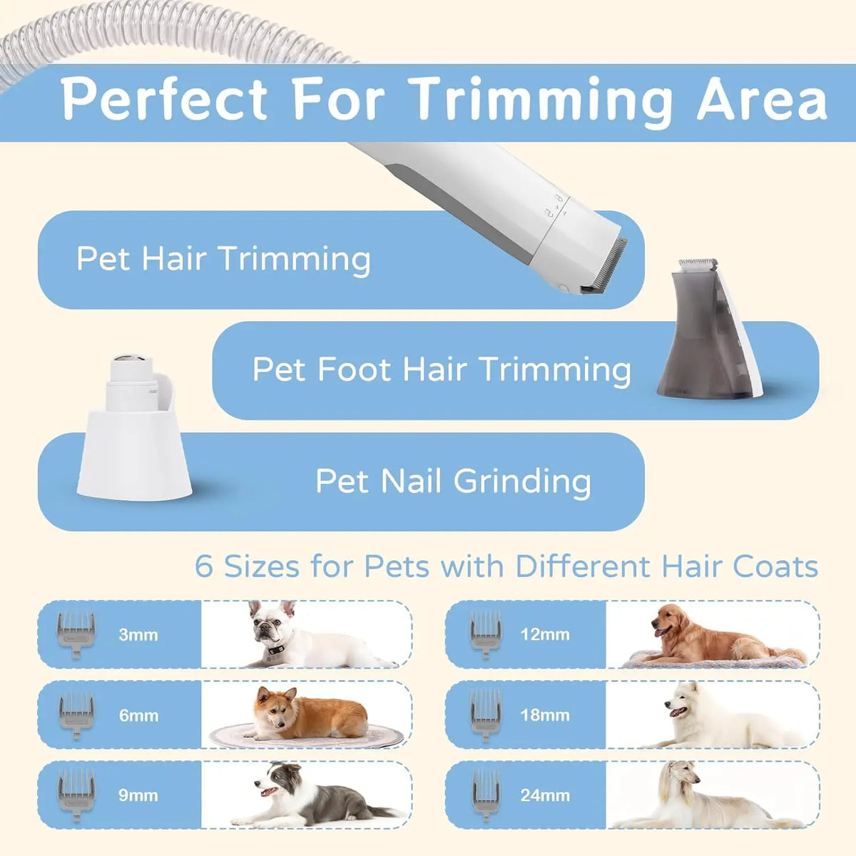 Petaluni Pet Grooming Vacuum Kit (7-In-1)